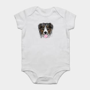 Black Tri Aussie Baby Bodysuit